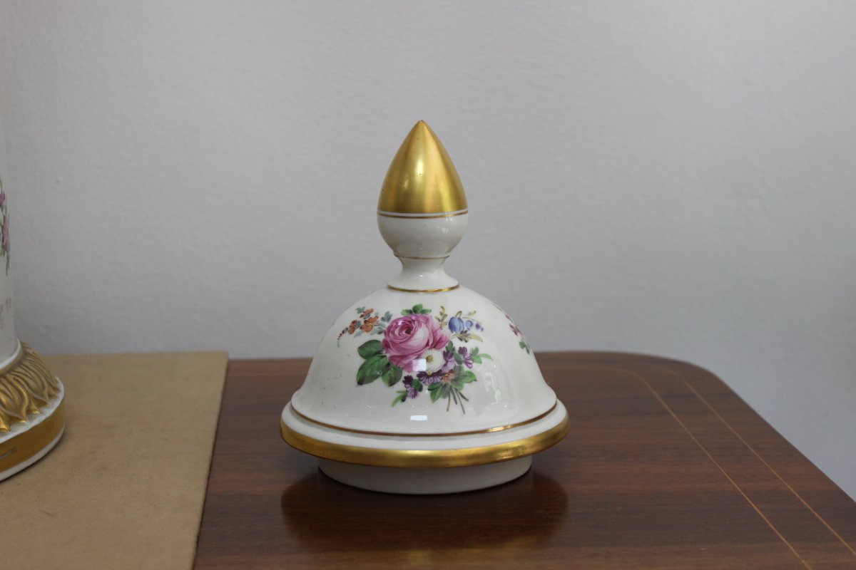 Potschappel Dresden Imposant Vase En Porcelaine Hauteur 93 cm Allemagne-photo-1