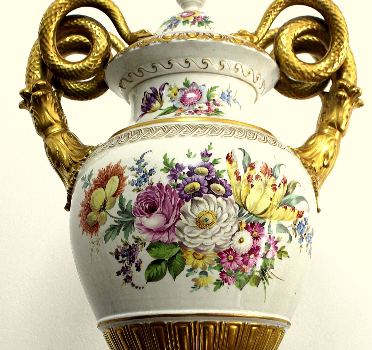 Potschappel Dresden Imposing Porcelain Vase Height 93 Cm Germany-photo-6