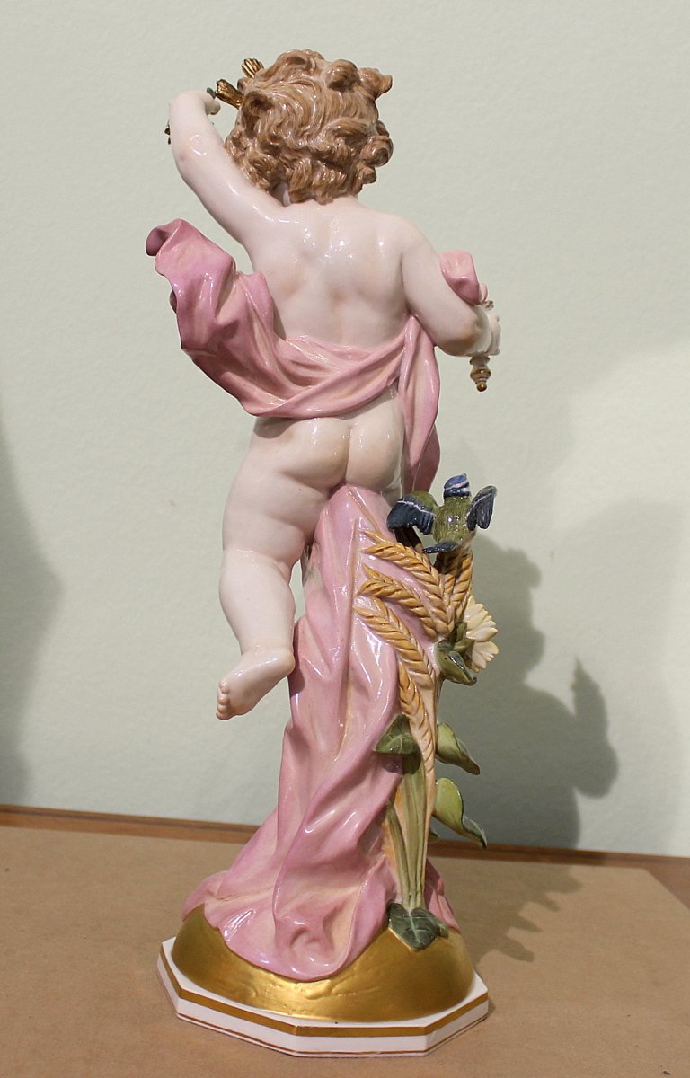 Meissen The Large Porcelain Angel "allegory Of The Day" Germany Around 1830 Height 39cm-photo-2