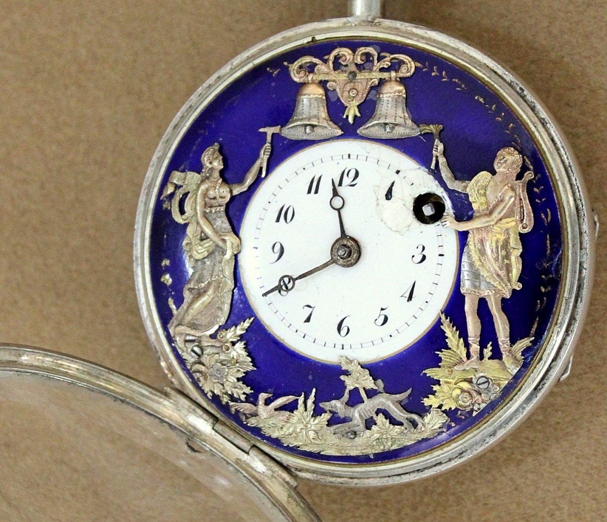 Rare Antique French Automatic Watch Repeater Mens Pocket Watch Circa 1820 Diamètre: 5 Cm