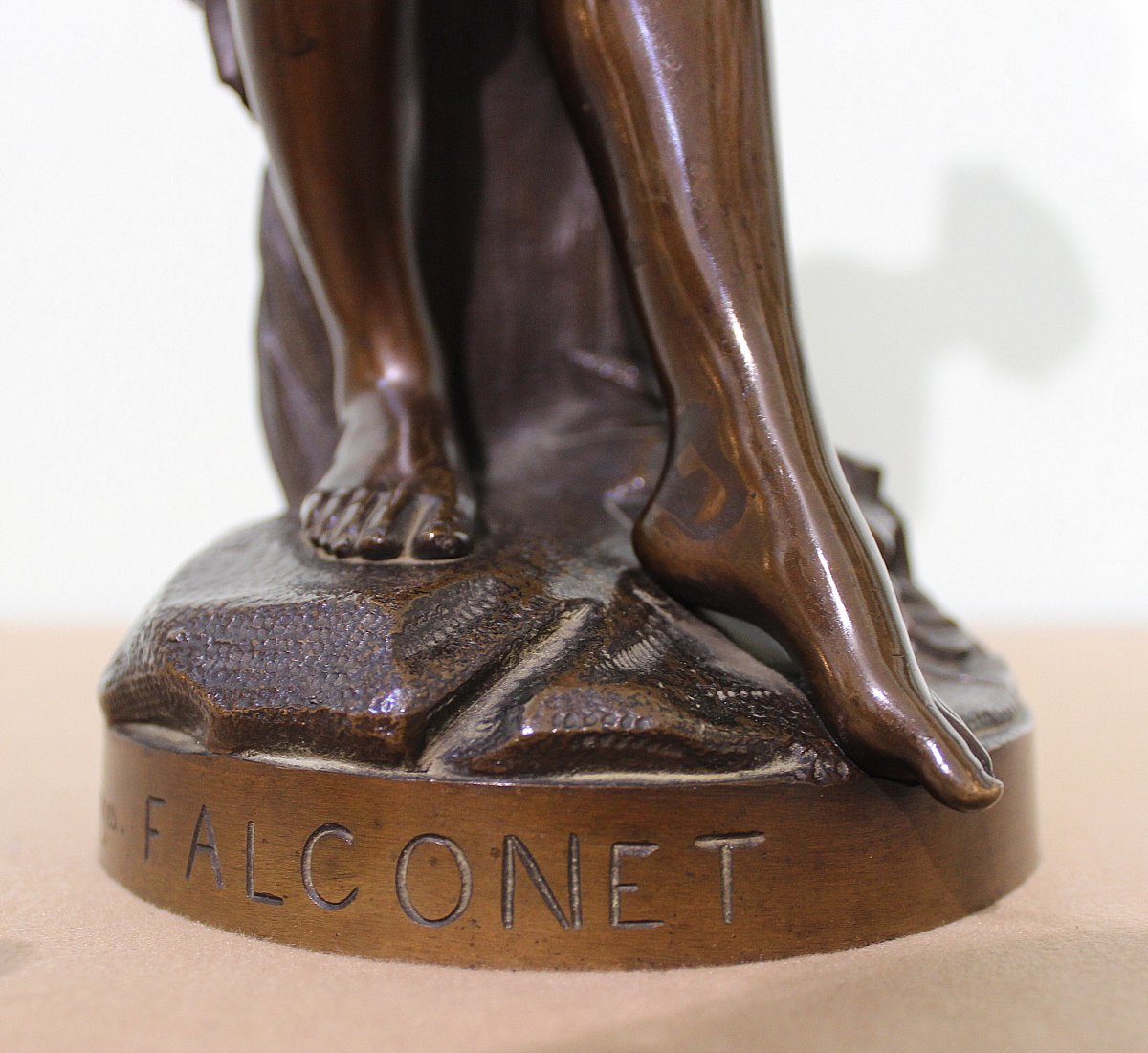 Etienne Maurice Falconet (1716-1791 France  ) After , Dark Patinated Bronze Statue Of A Woman-photo-2