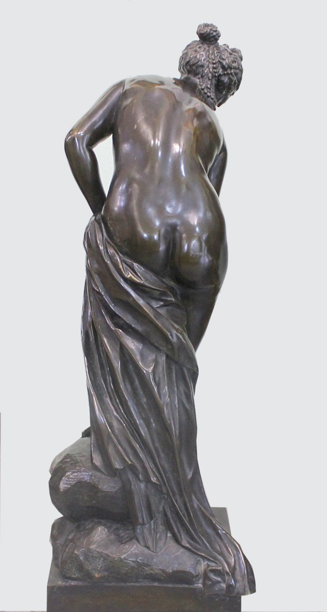  Bronze Français Impressionnant Et Lourd De Vénus. Du 19e Siècle. Hauteur: 88 cm-photo-1
