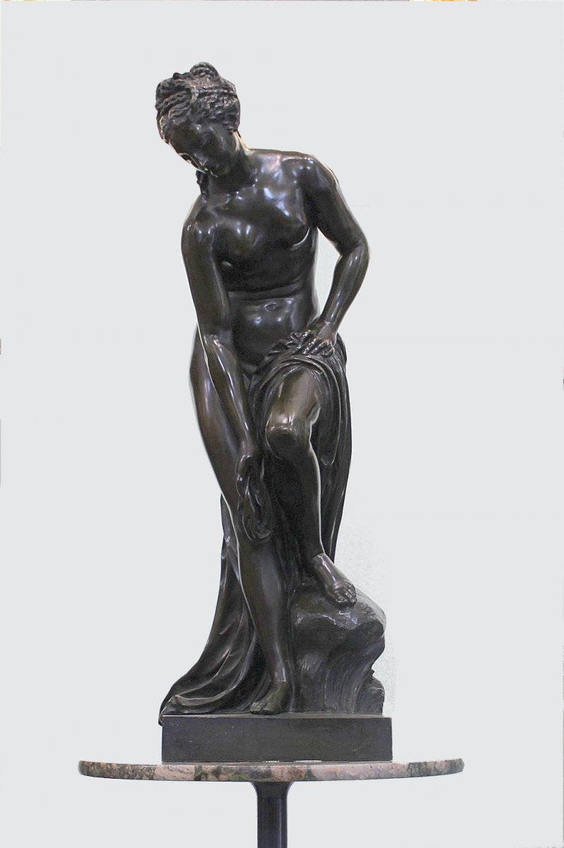  Bronze Français Impressionnant Et Lourd De Vénus. Du 19e Siècle. Hauteur: 88 cm-photo-2