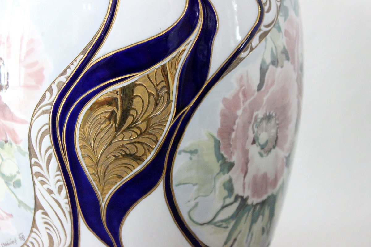 Vase En Porcelaine Art Déco Manufacture Bohemia Dubí-photo-1