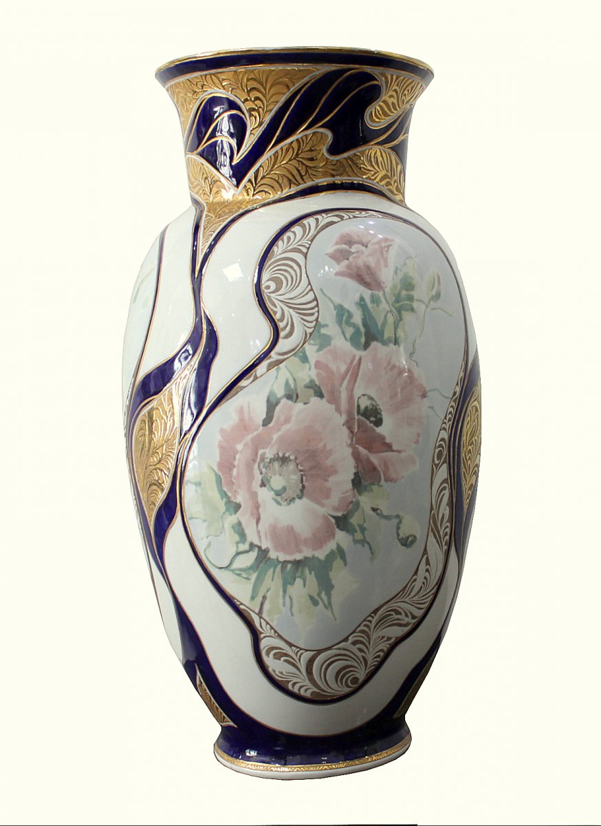 Art Deco Porcelain Vase Manufacture Bohemia Dubí