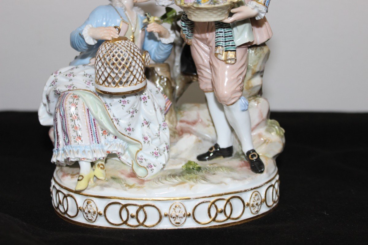 Meissen Porcelain Figures" Gallant Scene"1764-1851-photo-3