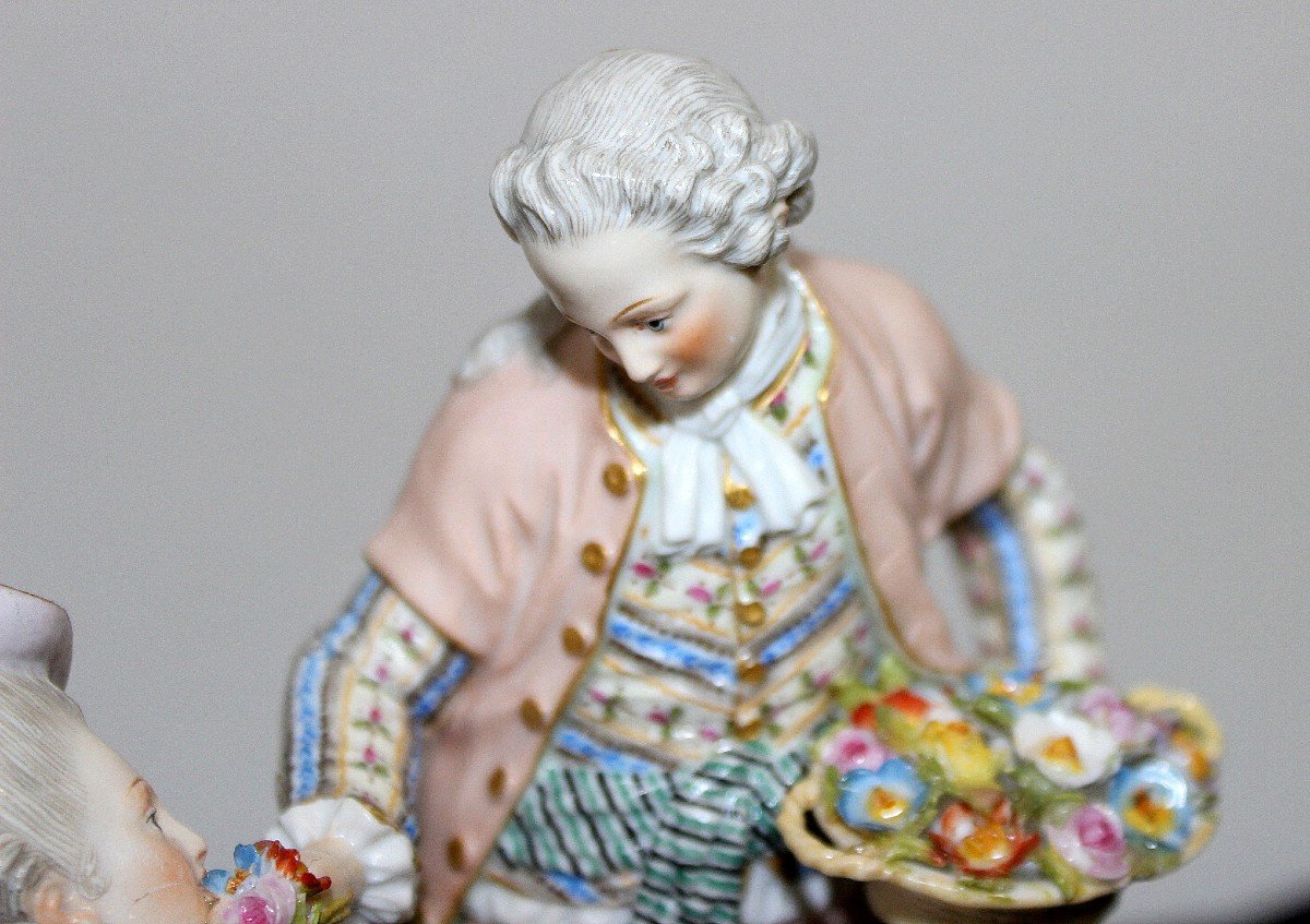 Meissen Porcelain Figures" Gallant Scene"1764-1851-photo-1