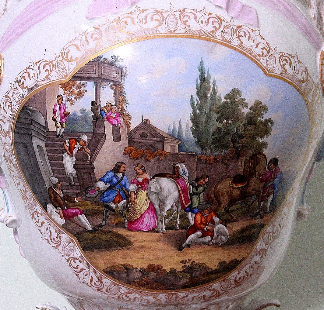 Meissen Large Potpourri Porcelain Urn 78cm-photo-4