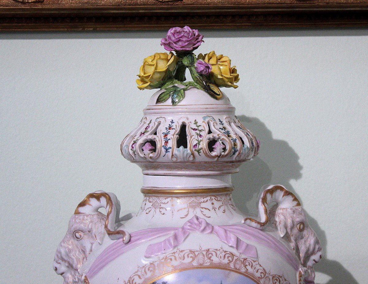 Meissen Large Potpourri Porcelain Urn 78cm-photo-1