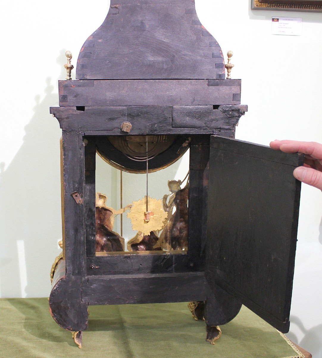  Large French Boulle Mantel Clock Of 19th Century-photo-2