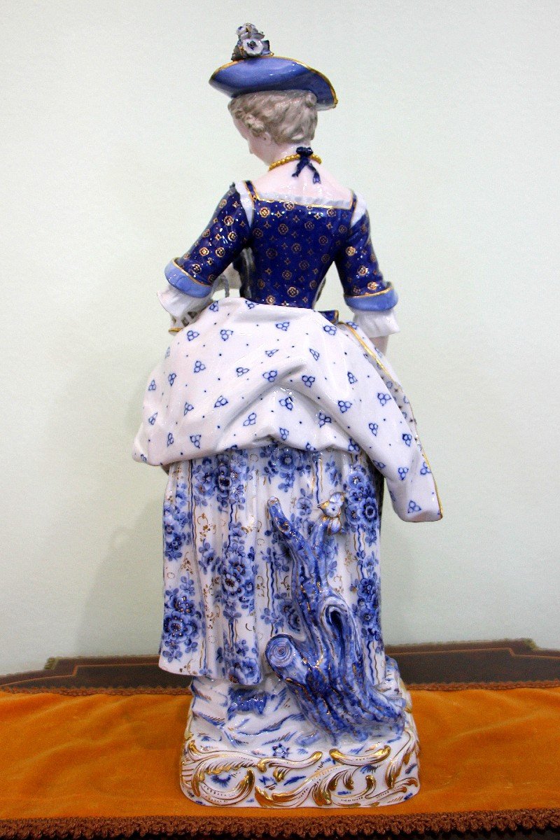 Meissen Very Rare Large Porcelain Figurine From The 19th Century H .49 Cm-photo-3