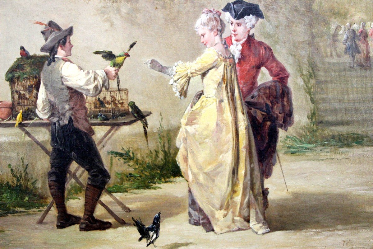 Peintre Français 1x Paire De Tableaux De Genre Signe Chauvin-photo-2