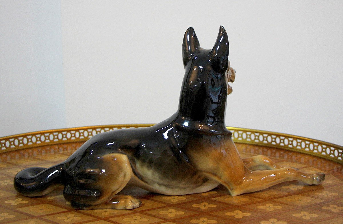 German Hutschenreuther Porcelain "germany Shepherd"-photo-2