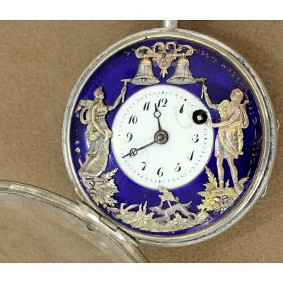 Rare Antique French Automatic Watch Repeater Mens Pocket Watch Circa 1820 Diamètre: 5 Cm