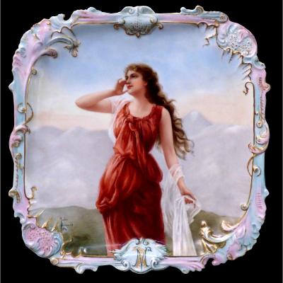 French Hand-painted Porcelain Plaque From The 19th Century