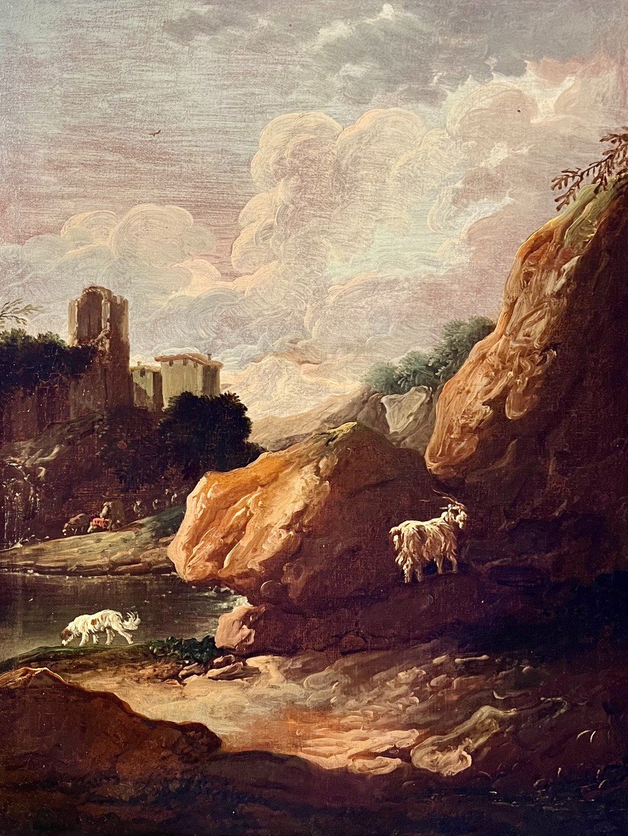 Philipp Peter Roos, Dit Rosa Da Tivoli (1655-1706), Paysage d'Italie-photo-2