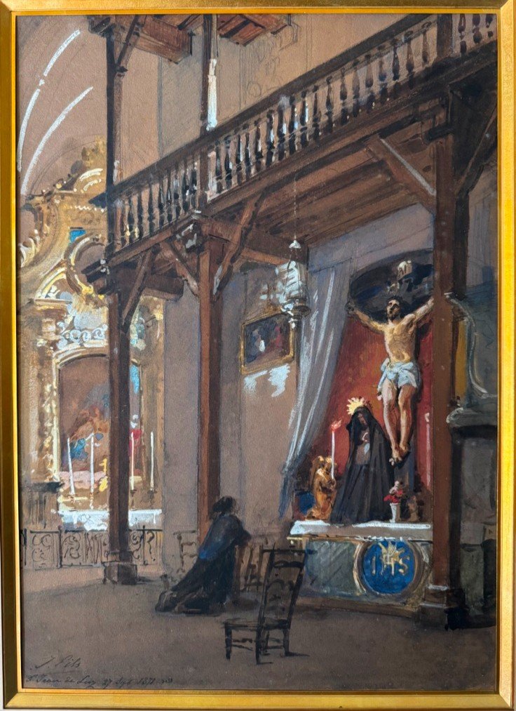 Isidore Pils (1815 - 1875) Church Of Saint Jean De Luz