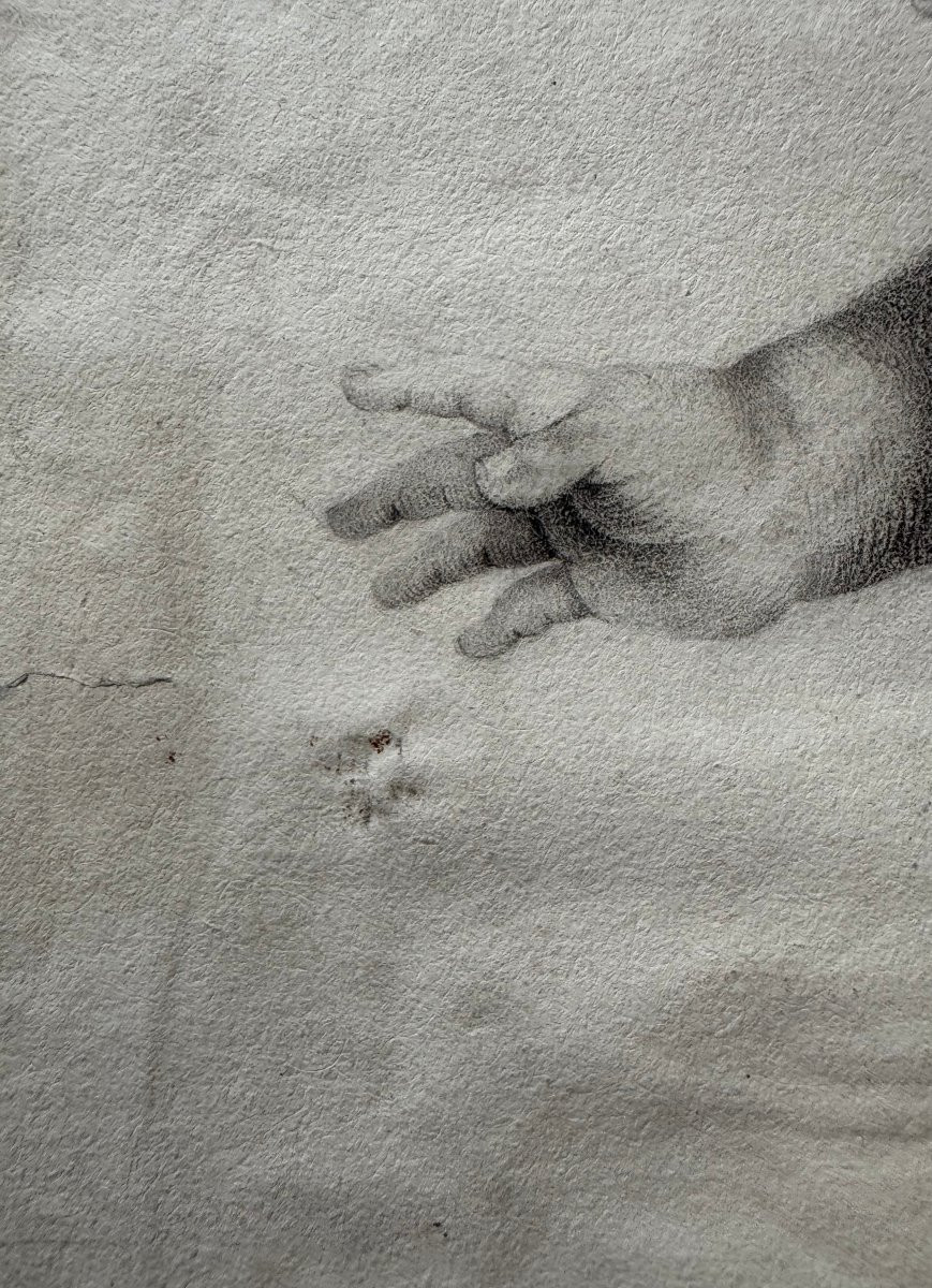 Amour poursuivi par un serpent daté 1807 école française - dessin-photo-4