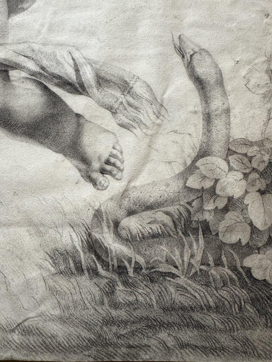 Amour poursuivi par un serpent daté 1807 école française - dessin-photo-2