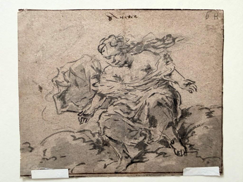 Dessin à la pierre noire, école française du XVIIIème-photo-2