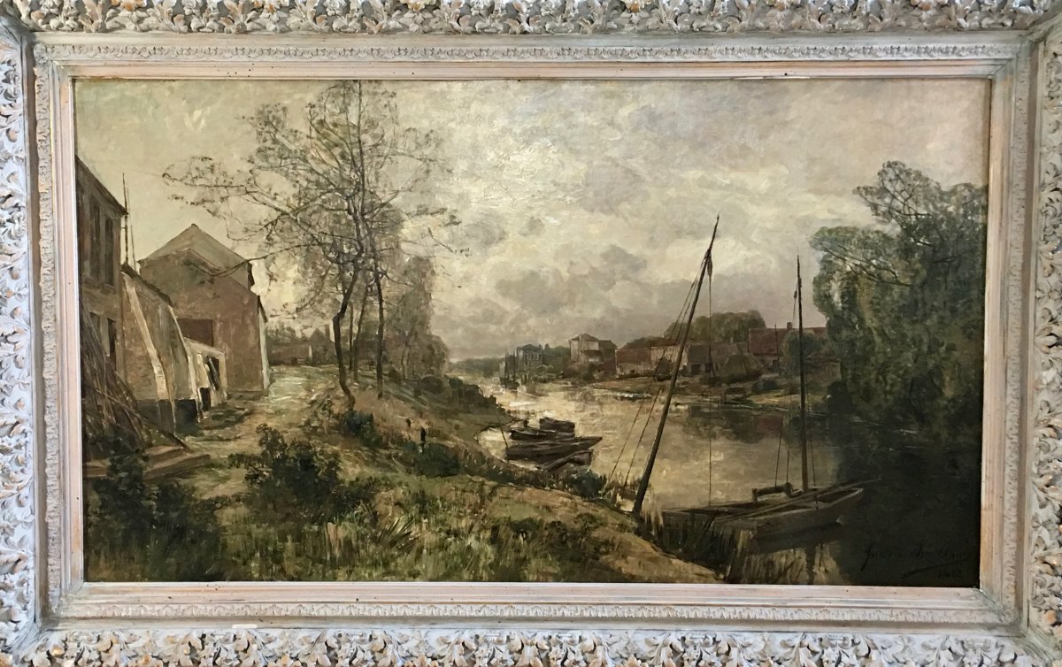 Gustave Den Duyts (1850-1897), Vue Du Canal De Gand-Terneuzen