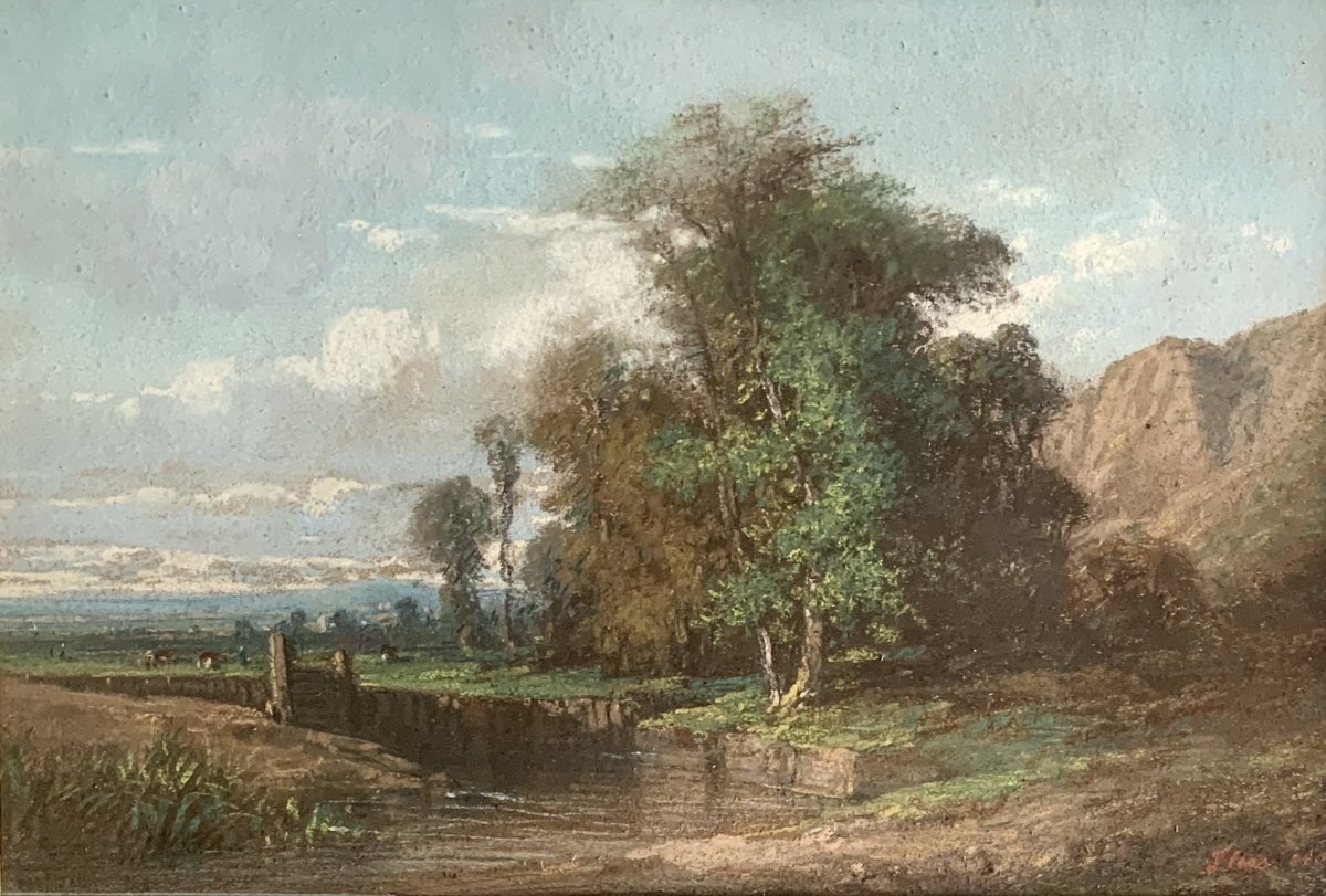 Camille Flers (1802-1868), Landscape, Signed