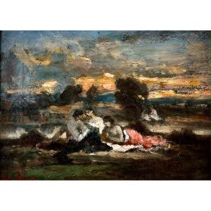 Narcisse Diaz De La Peña (1807-1876), Bathers At Sunset