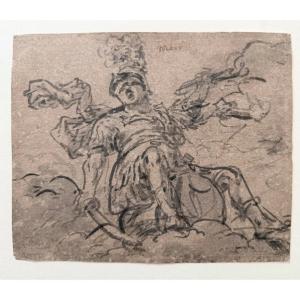Dessin à la pierre noire, école française du XVIIIème