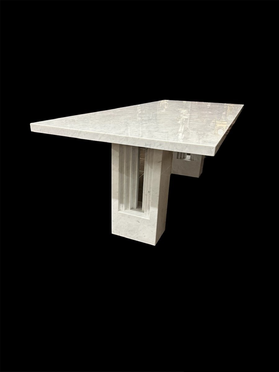 Table Iconique ‘delfi’ En Marbre Par Carlo Scarpa & Marcel Breuer Pour Simon-photo-2