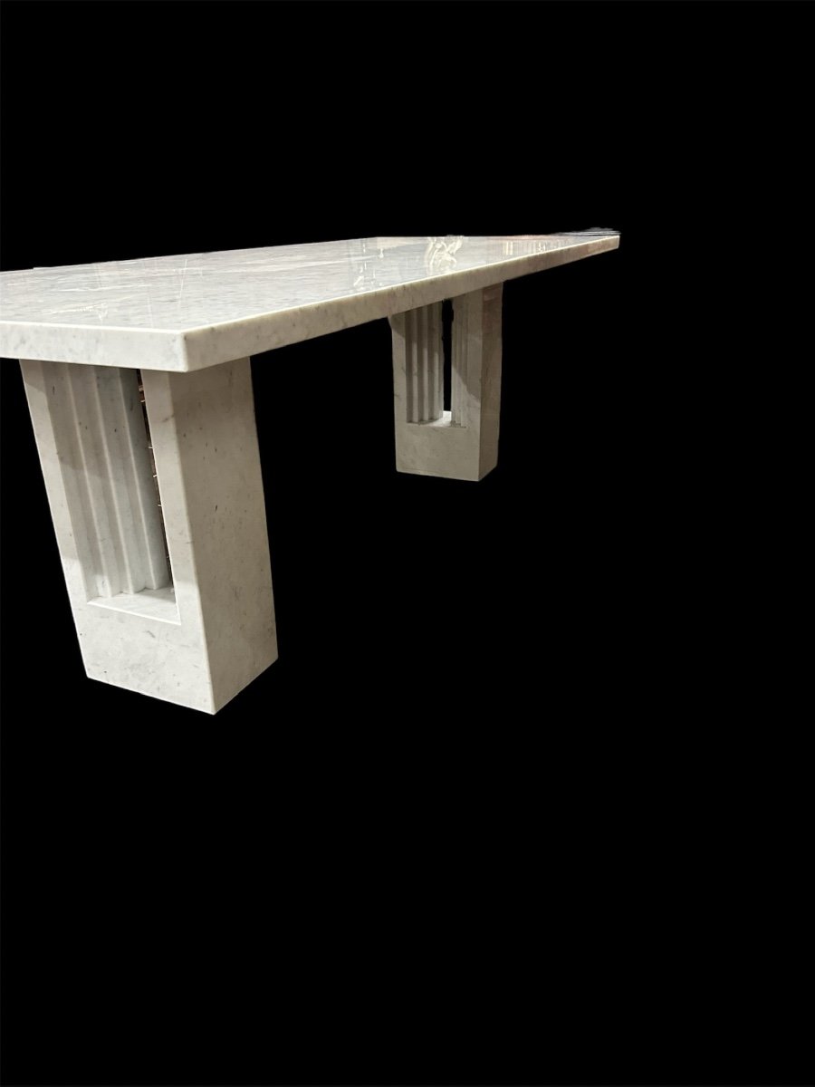 Table Iconique ‘delfi’ En Marbre Par Carlo Scarpa & Marcel Breuer Pour Simon-photo-3