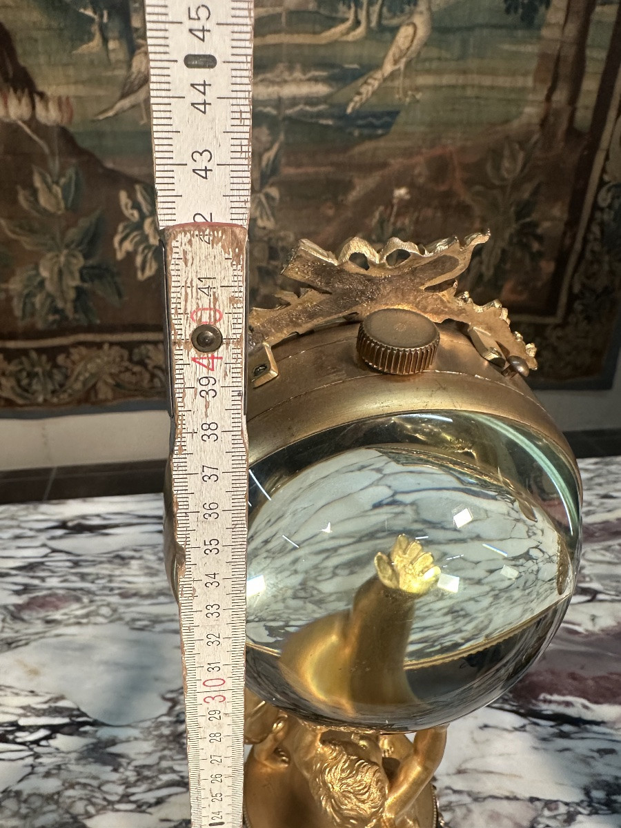 19th Century French Gilt Bronze And Green Marble Fireplace Surround-photo-3