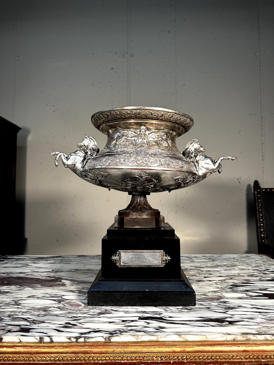 Coupe d’Honneur Monumentale en bronze Argenté – Frères Fannière-photo-2