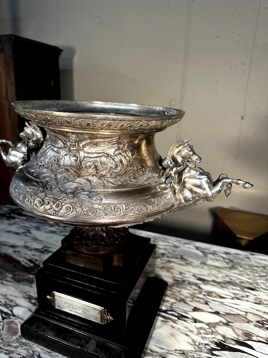 Coupe d’Honneur Monumentale en bronze Argenté – Frères Fannière-photo-4