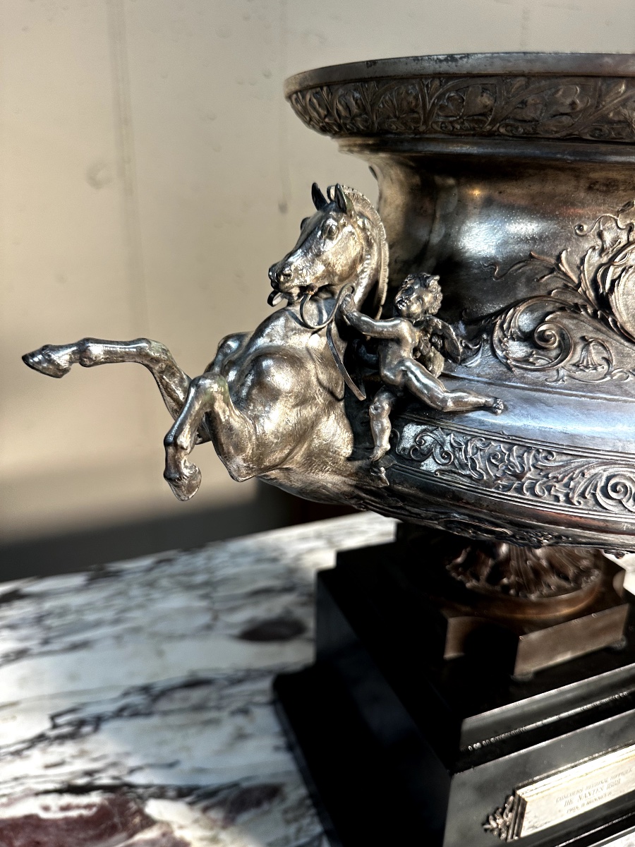 Coupe d’Honneur Monumentale en bronze Argenté – Frères Fannière-photo-8