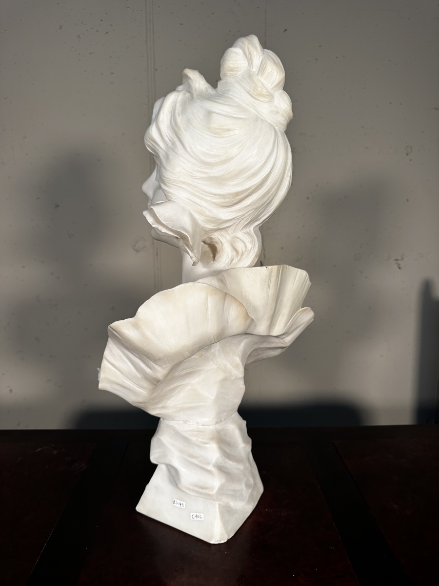 sculpture en Albatre - Coquelicot de E. Villanis-photo-4