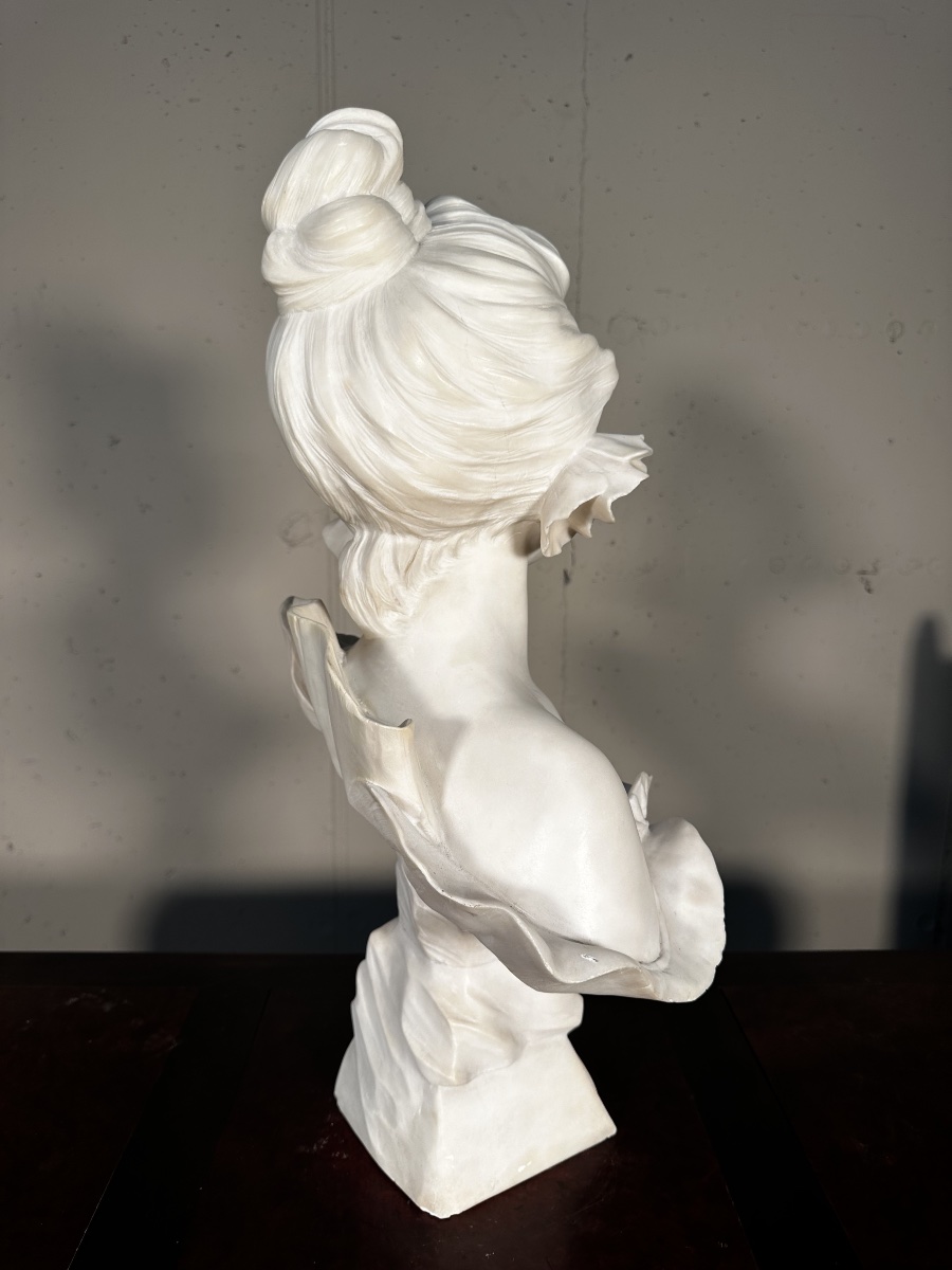 sculpture en Albatre - Coquelicot de E. Villanis-photo-3
