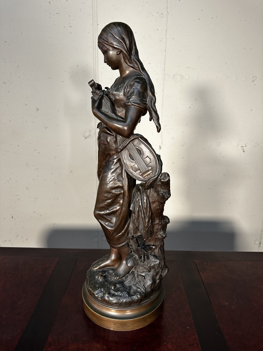 jeune fille avec mandolin de H. Moreau-photo-1