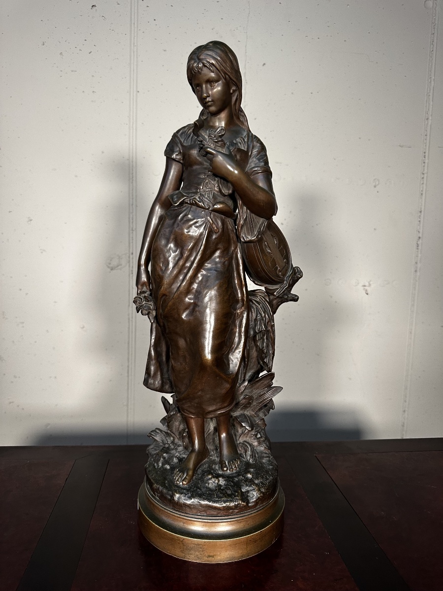 jeune fille avec mandolin de H. Moreau