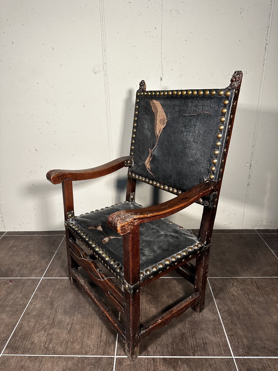 Fauteuil espagnol "frailero" du XVIIIe siècle -photo-6