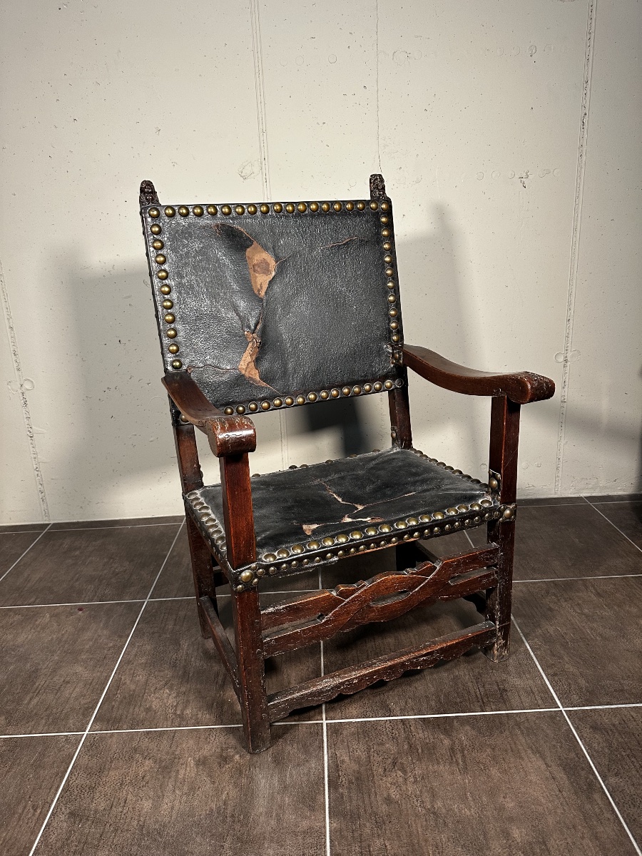 Fauteuil espagnol "frailero" du XVIIIe siècle 
