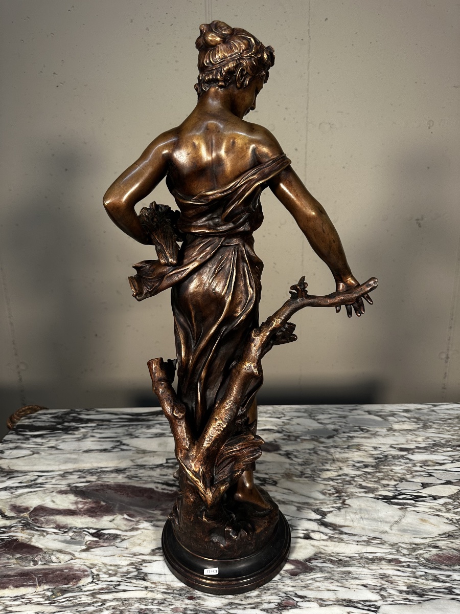 Sculpture en bronze « Printemps » par Eugène Marioton (1857–1933)-photo-6