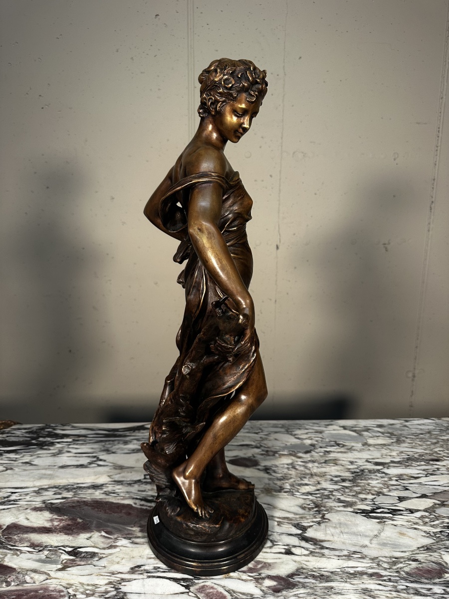 Sculpture en bronze « Printemps » par Eugène Marioton (1857–1933)-photo-8