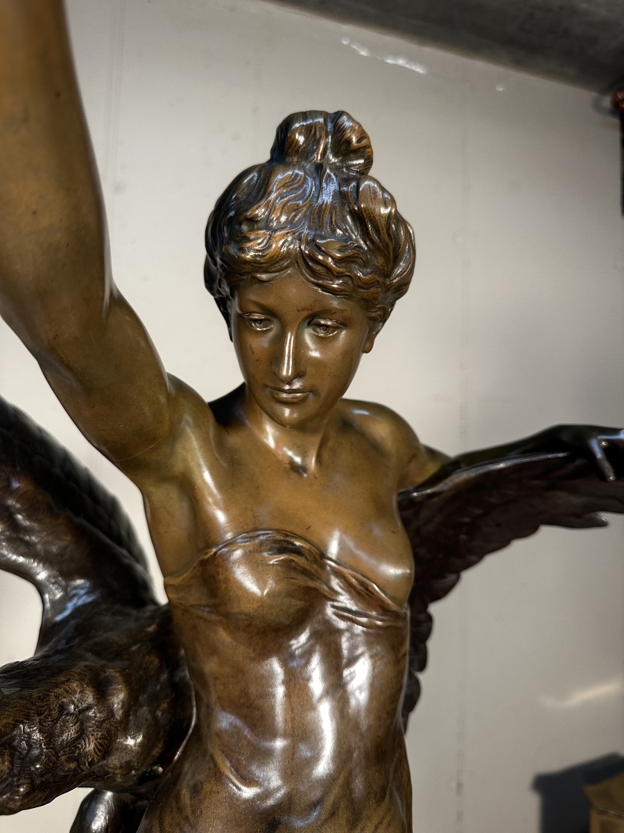 Sculpture en bronze « Génie et Lumière » – Émile Picault-photo-2