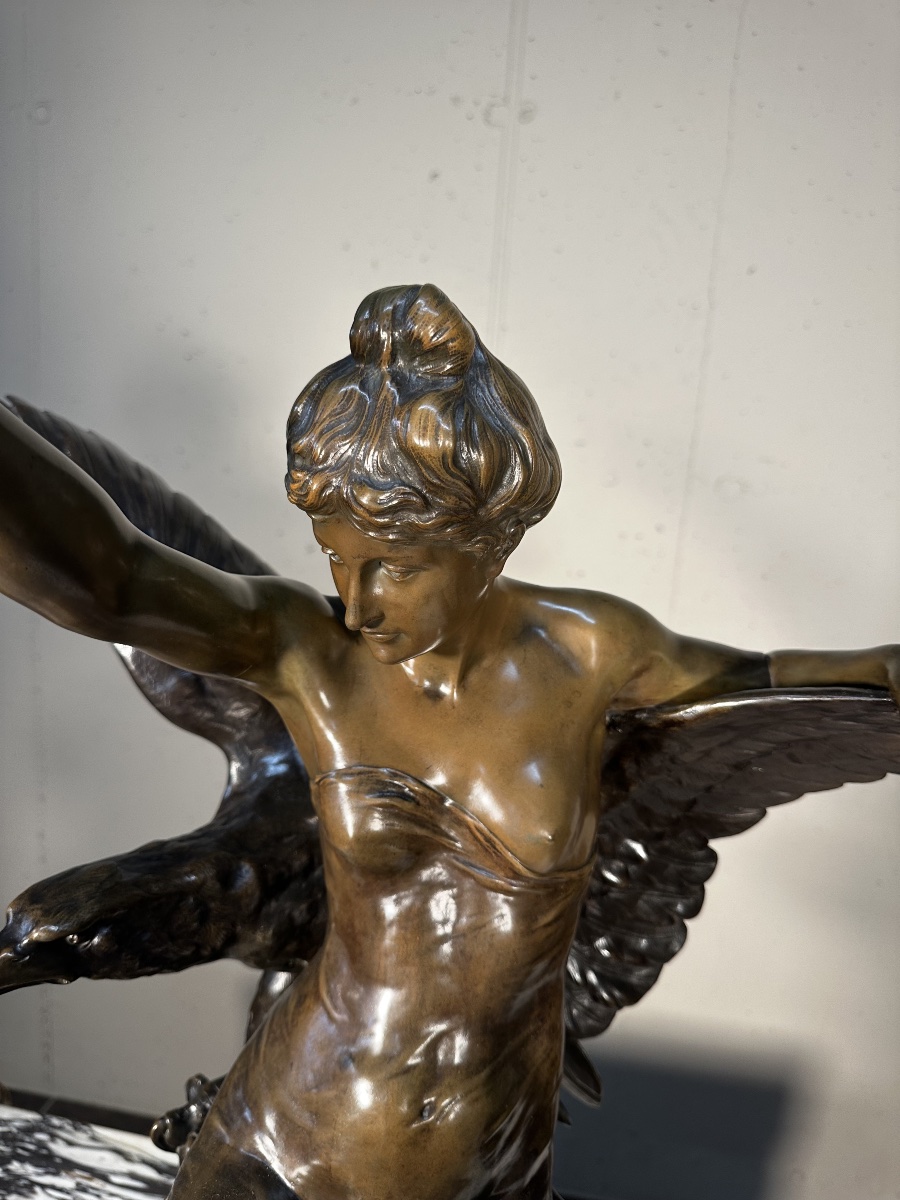 Sculpture en bronze « Génie et Lumière » – Émile Picault-photo-3