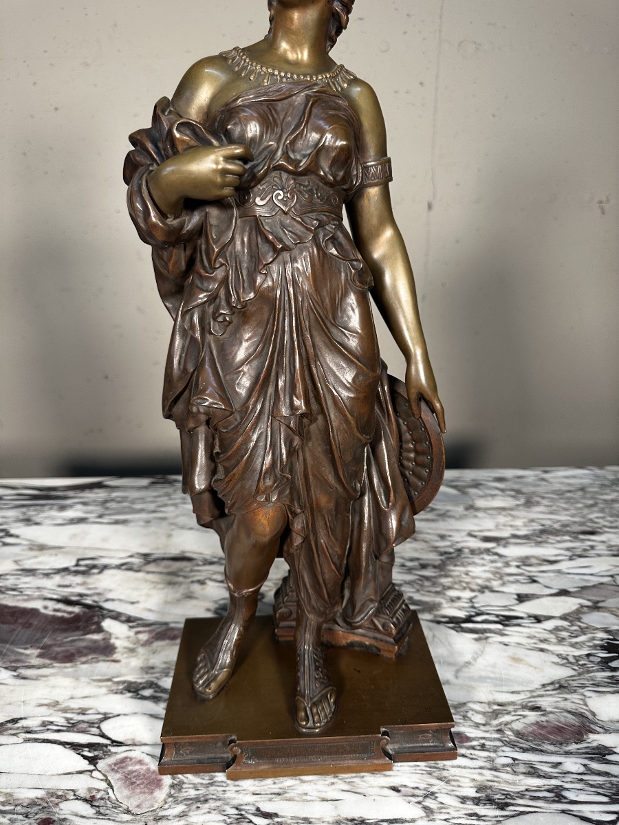 19th-century Bronze Sculpture Depicting Minerva—signed Dumaige-photo-4