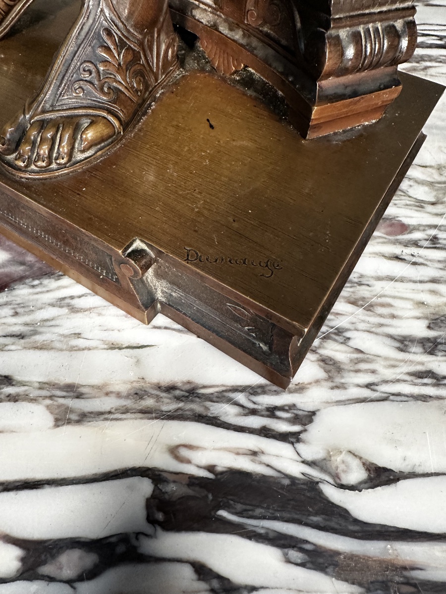 19th-century Bronze Sculpture Depicting Minerva—signed Dumaige-photo-2