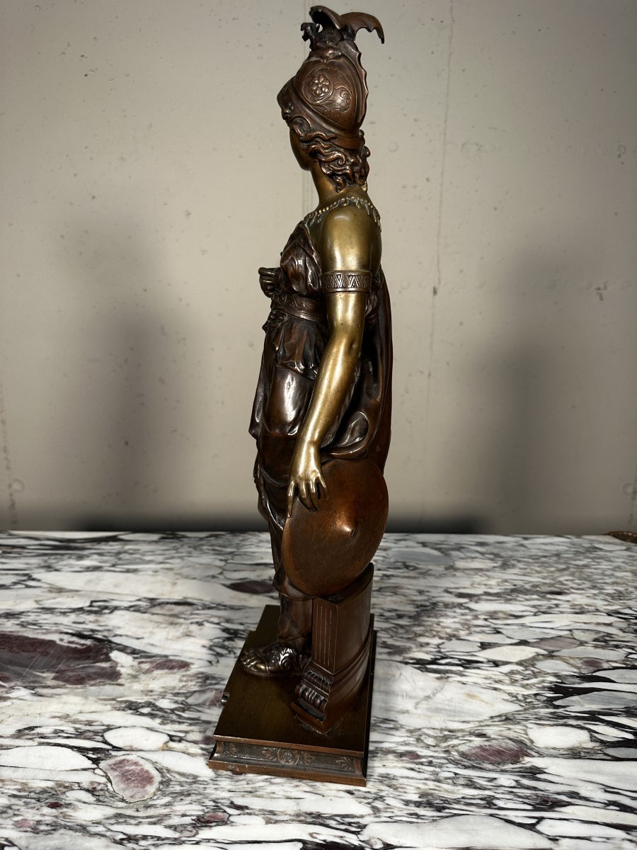 19th-century Bronze Sculpture Depicting Minerva—signed Dumaige-photo-3