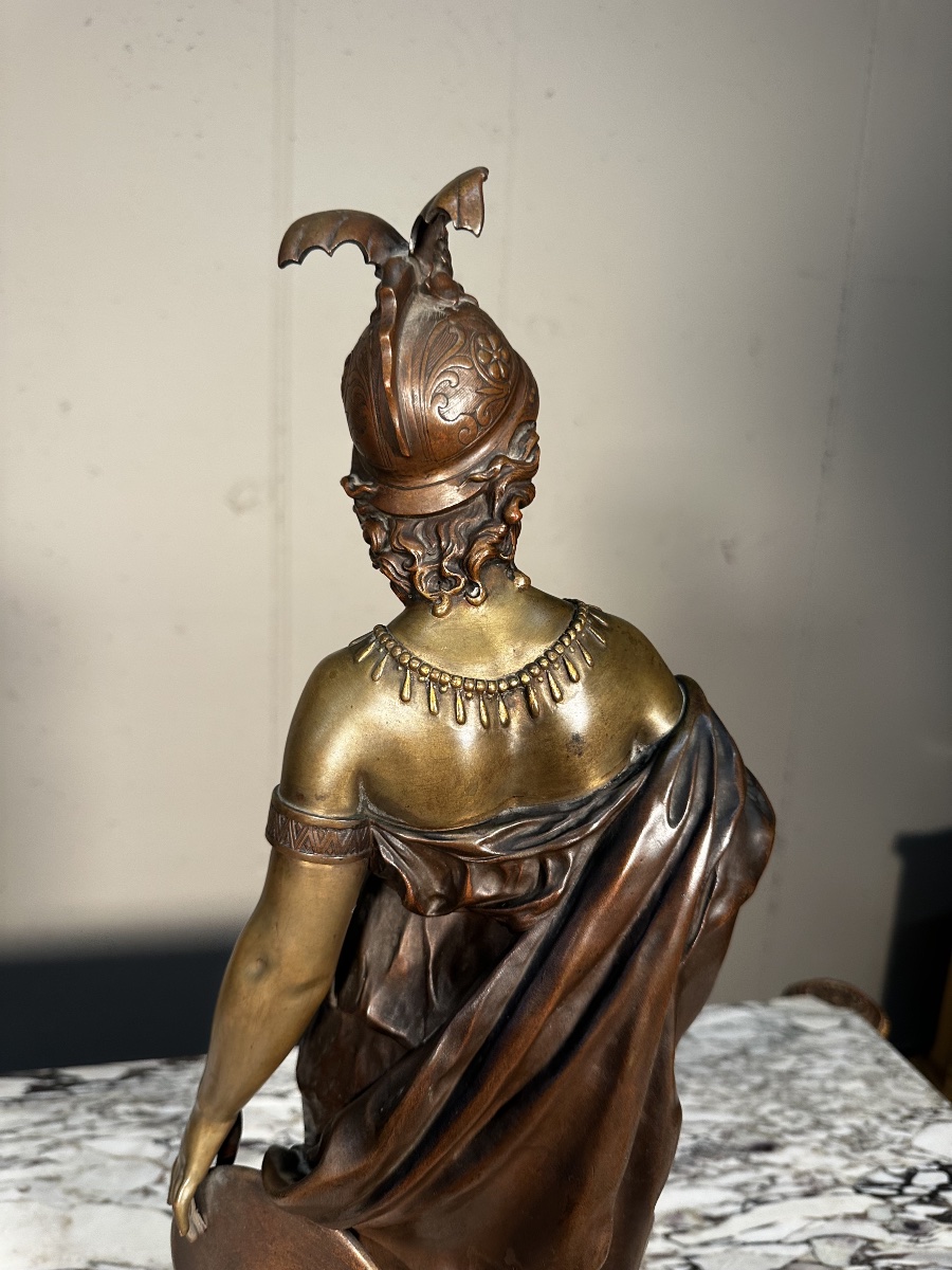19th-century Bronze Sculpture Depicting Minerva—signed Dumaige-photo-6