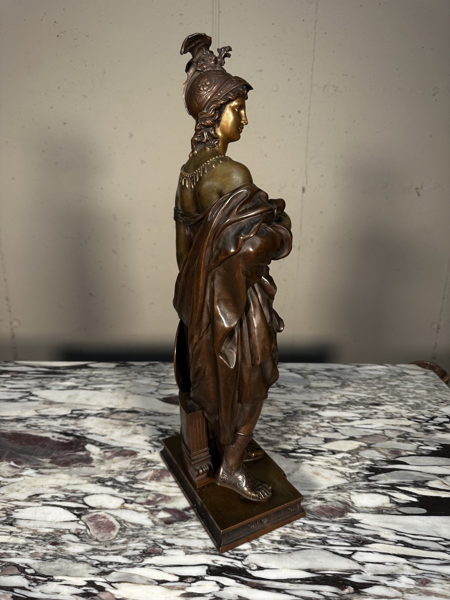 19th-century Bronze Sculpture Depicting Minerva—signed Dumaige-photo-8