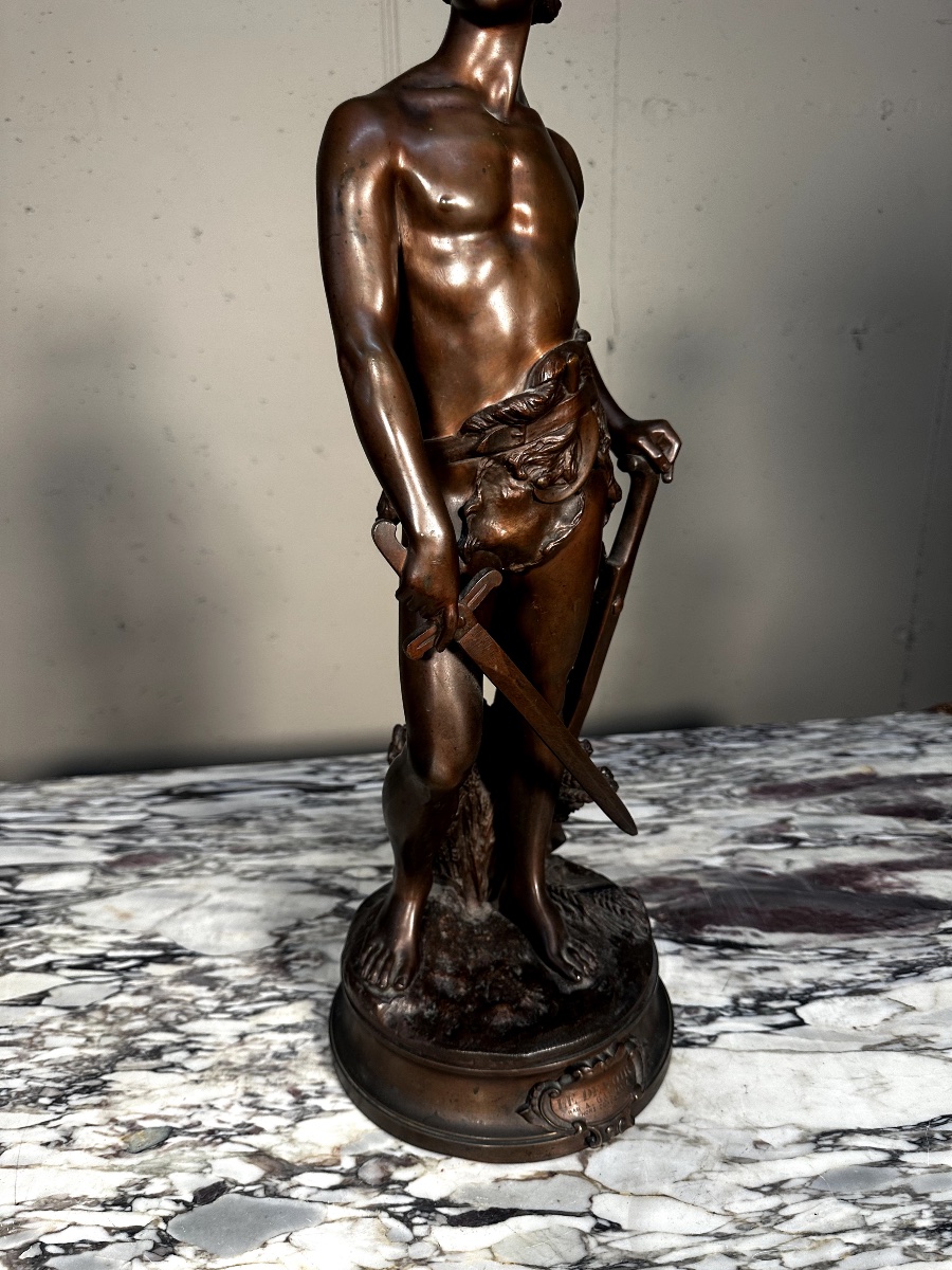Bronze Sculpture *le Devoir*—adrien étienne Gaudez (french, 1845–1902)-photo-4